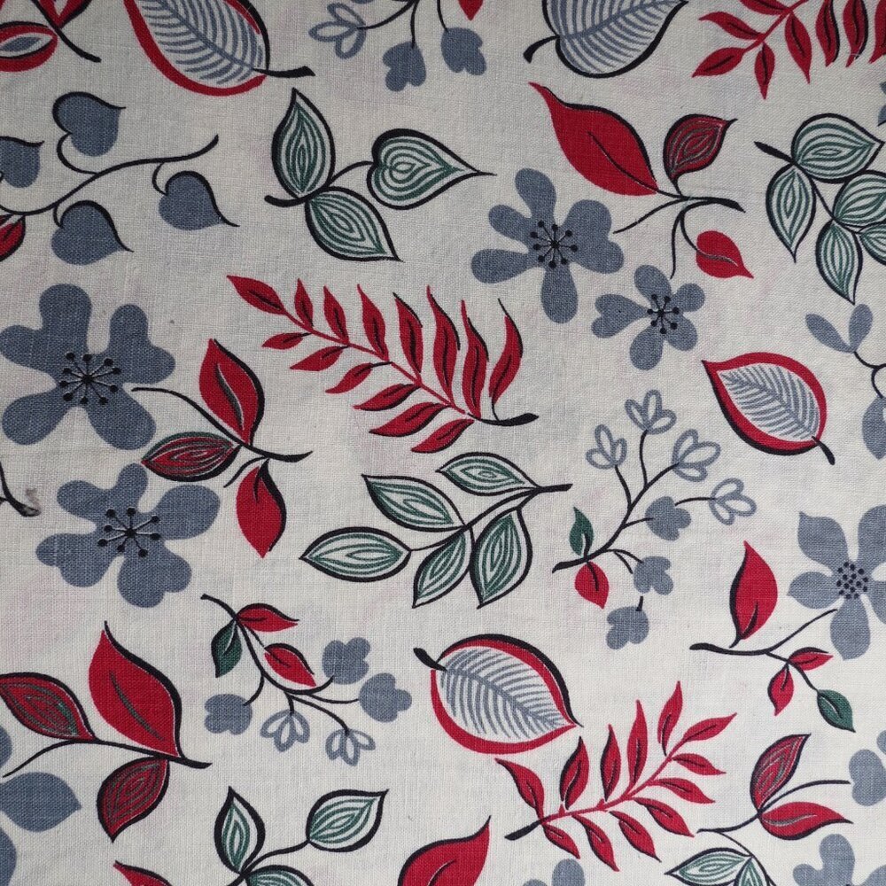 Fabric cotton vintage 36" wide FLORAL/ FEED SACK LOOK PRINT Shy 3 yd X 36" #447